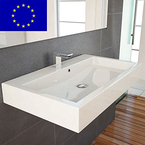 Design Waschbecken zur Wandmontage oder als Aufsatzwaschbecken | 70x42x10cm | Material: hochwertiges Mineralguss | Made in EU | hochwertig verarbeitet