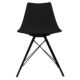 Designer-Stuhl im skandinavischen Retrostil aus Kunststoff, mit Beinen aus Metall, schwarze Beine, Schwarz , H: 82cm W: 47.5cm D: 44cm. SEAT HEIGHT 48CM