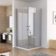Duschkabine Eckeinstieg Dusche Falttür 180º Duschwand Duschabtrennung NANO Glas (80x80x197cm / ohne Duschtasse)