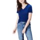 FIND Damen T-Shirt mit V-Ausschnitt Blau, 40 (Herstellergröße: Large)