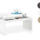 Home Fashion due-home Couchtisch weiß glänzend mit Tablett Klappsitz