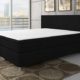 Inter 15530 Boxspringbett, Stoff, schwarz, 200 x 180 x 60 cm