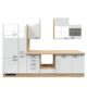 Küchenzeile 310 cm ohne Geräte Hochglanz Weiß Sonoma Eiche mit Schubkastenschrank - Valencia