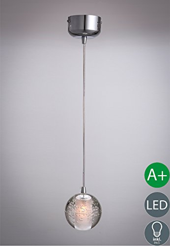 LED Modern K9 Kristall Kugel Pendelleuchte Kreative Deckenleuchte Lüster hochwertigem Innenbeleuchtung Design Dekoration Hängelampe Φ10cm H100cm（ Höhenverstellbar） 1*G4 (Warmweiß 3000K)