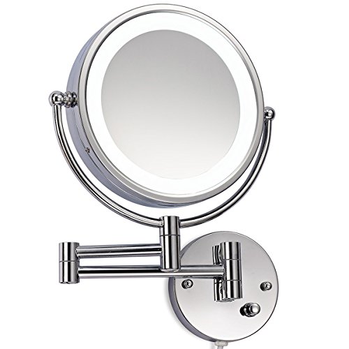 Luxus LED Designer Kosmetikspiegel-Hotelspiegel-Badspiegel-Wandspiegel-10 Fach Zoom und 1:1 Ansicht- Drehschalter