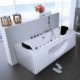 Luxus Whirlpool Badewanne Samurai Profi WEISS mit 26 Massage Düsen + 3x LED Beleuchtung + Heizung + Ozon Eckwanne rechts + links mit Glas Hot Tub Spa indoor/innen für 2 Personen