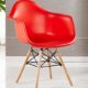 P & N Homewares® Moda Wanne Stuhl Kunststoff Retro Esszimmer Stühle weiß schwarz grau rot gelb grün Retro rot