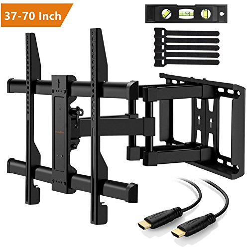 Perlegear TV Halterung Schwenkbar Neigbar max.VESA 600x400mm für 37-70 Zoll (94-178cm) LED LCD Plasma Flach & Curved Fernseher oder Monitor bis zu 60kg