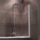 Schulte Duschabtrennung Badewanne zum Kleben Glas 1 teilig 140x81 cm Berlin, 1 Stück, Alu natur