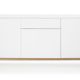 Tenzo 2275-001 Patch - Designer Sideboard, Untergestell Eiche massiv, 85 x 179 x 47 cm, weiß eiche / lackiert matt