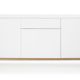Tenzo 2275-001 Patch - Designer Sideboard, Untergestell Eiche massiv, 85 x 179 x 47 cm, weiß eiche / lackiert matt