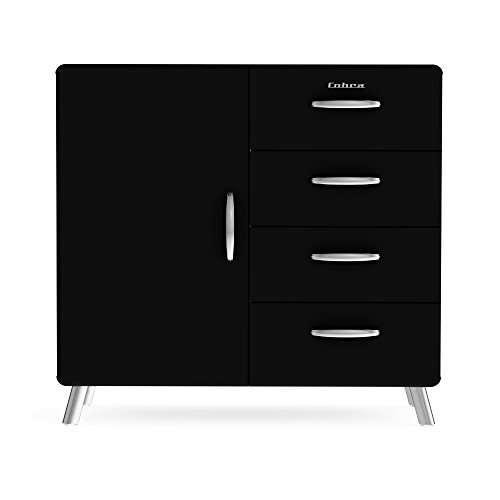 Tenzo 4935-024 Cobra Designer Kommode / Sideboard, 92 x 98 x 43 cm, MDF lackiert, schwarz