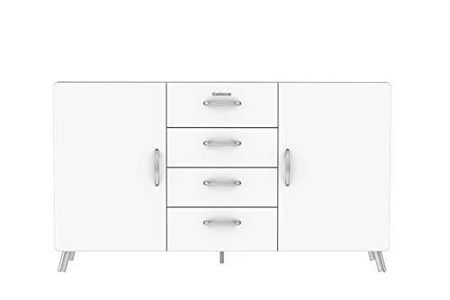 Tenzo 4936-001 Cobra Designer Sideboard, 92 x 163 x 43 cm, MDF lackiert, weiß