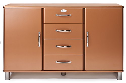 Tenzo 5036-089 Malibu Deluxe - Designer Sideboard, kupfer metallic, MDF lackiert, 92 x 146 x 41 cm