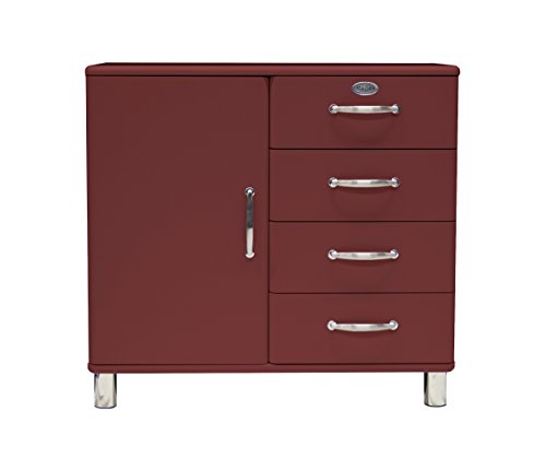 Tenzo 5235-035 Malibu Designer Kommode / Sideboard Holz, marsala, 41 x 98 x 92 cm