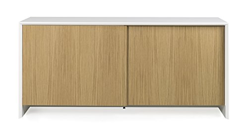 Tenzo 5932-454 Profil Designer Sideboard Holz, weiß / eiche, 47 x 173 x 70 cm