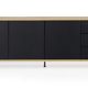 Tenzo Flow Sideboard, Holz, schwarz / eiche, 206 x 44 x 79 cm