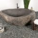 WOHNFREUDEN Flussstein Badewanne freistehend ca 175x103x62 cm Natur Findling