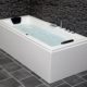 Whirlpool Badewanne Venedig MADE IN GERMANY rechts oder links 150 / 160 / 170 x 75 cm mit 6 Massage Düsen + MIT Armaturen runde rechte / linke Eckbadewanne