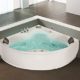 Whirlpool Eck Badewanne Monaco mit 12 Massage Düsen + Unterwasser Beleuchtung / LED + Wasserfall Luxus Eckwanne Hot Tub Spa indoor / innen günstig