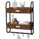 XXGI Schmiedeeisen Badezimmer Handtuchhalter Wandbehang Küche Regal Lochboden Lagerregal Bad Massivholz Wand Rack (45 * 20 * 55 Cm)