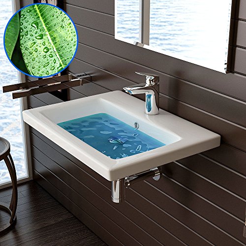 bad1a Waschtisch mit Lotus-Effekt - Handwaschbecken - Waschbecken - Keramik Badezimmer