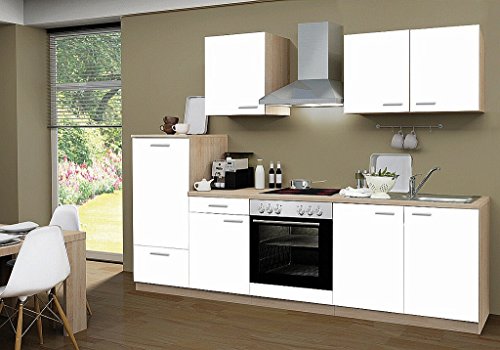 idealShopping Küchenblock mit Cerankochfeld Classic 270 cm in weiß