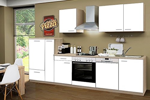idealShopping Küchenblock mit Geschirrspüler und Ceranfeld Classic 310 cm in weiß