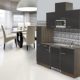 respekta Einbau Single Küche Küchenblock 180cm Eiche York Nachbildung Grau CERAN