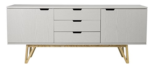 tenzo 6975-912 CROSS - Designer Sideboard, 71 x 170 x 45 cm, grau gebeizt