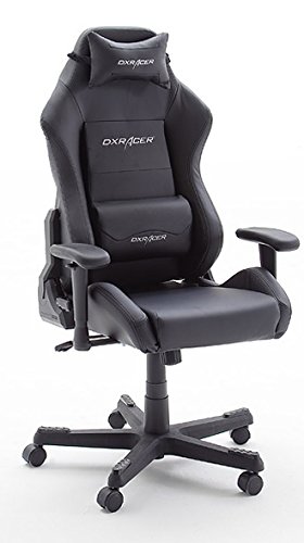 Robas Lund DX Racer 3 Gamingstuhl / Schreibtischstuhl / Bürostuhl, 74 x 117-127 x 50 cm, schwarz