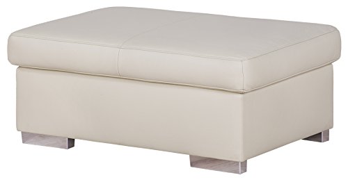 Cavadore 5017 Hocker Cattwolk, Punch mit Poroflex Softy, 101 x 42 x 68 cm, altweiß