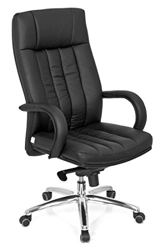 hjh OFFICE 724200 Chefsessel Bürostuhl XXL G 300 Kunstleder schwarz, bequeme dicke Polsterung, hohe Rückenlehne, feste Armlehne, Drehstuhl, Bürostuhl Sessel, Chefsessel ergonomisch, Chefsessel 150Kg