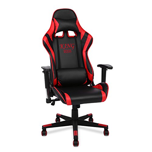 Modrine Bürostuhl Ergonomische Gaming Stuhl Sthul Computerstuhl Einstellbare Schreibtischstuhl (Rot)