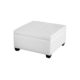 Barock Hocker/Couchtisch Lederlook weiss