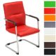 CLP Freischwinger-Stuhl mit Armlehne SEATTLE, Besucherstuhl, Konferenzstuhl gepolstert Rot