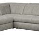 CAVADORE Ecksofa Bules mit Ottomane links/Großes Sofa im modernen Design/274 x 81 x 232 cm (BxHxT)/Kunstleder hellgrau