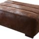 Cavadore Sofa-Hocker Scoutano in Antiklederoptik / Polsterhocker im Industrial Design / Größe: 113 x 42 x 74 cm (BxHxT) / Bezug in Antik Chocco (braun) / Holzfüße in antik