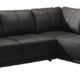 CAVADORE Ecksofa Calypse mit Bett/Schlafsofa mit Ottomane rechts/Modernes Design/273 x 83 x 214 (BxHxT)/Lederoptik schwarz