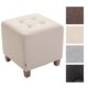 CLP Sitz-Hocker PHARAO mit Stoffbezug | Sitzwürfel mit hochwertiger Polsterung und Bodenschonern | In verschiedenen Farben erhältlich Creme