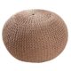 Design Strick Pouf LEEDS coffee 50cm Hocker Baumwolle in Handarbeit