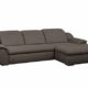 Cavadore Ecksofa Claanc mit großem Longchair und Bettfunktion / Braunes Eck-Sofa mit ausziehbarem Bett und großer Liegefläche / Praktische Kopfteilverstellung / 277x77x177 cm (BxHxT) / Braun