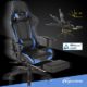 UEnjoy Racer-X Gaming Stuhl Racing Stuhl mit Fußstütze PC Stuhl Schwarz/ Blau