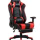 Top Gamer Gaming Stuhl PC Racing Gaming Sessel Bürostuhl Schreibtischstuhl mit Gepolsterte Fußstütze(Ror/Schwarz)