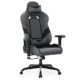 SONGMICS Bürostuhl Gaming Stuhl Chefsessel ergonomisch mit verstellbare Armlehnen, Kopfkissen Lendenkissen 66 x 72 x 124-132 cm grau-schwarz RCG13G