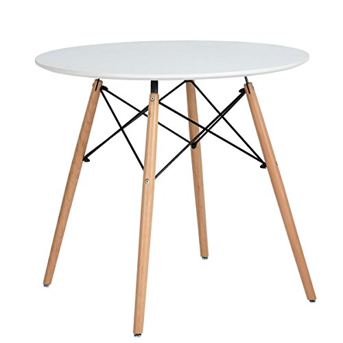 Esstisch Coavas Rund Küchentisch Modern Büro Konferenztisch Weiß Kaffeetisch, Weiß Küche Esstisch Coavas Modern Rund Freizeit Holz Kaffee Tee Büro Konferenztisch, Creme Weiß