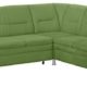 Cavadore 5034 Wohnlandschaft Cassada, 3-er Bett li-Spitzecke mit Relaxfunktion-Abschlusselement 2-sitzig, Schublade rechts, 265 x 90 x 240 cm, Merita kiwi 35