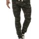 Hachiro Herren Jogger Jeans Cargohosen Print (W36, Khaki)