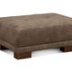 CAVADORE Couchhocker Cytaro in Wildlederoptik/Gepolsterter Hocker für Wohnzimmer mit moderner Kontrastnaht und Holzfüßen/Größe: 99 x 43 x 65 cm (BxHxT)/Bezugsstoff in hellbraun