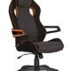 hjh OFFICE 621848 Racing Chefsessel RACER PRO III Stoff Schwarz-Grau-Orange Bürostuhl mit Kopfstütze